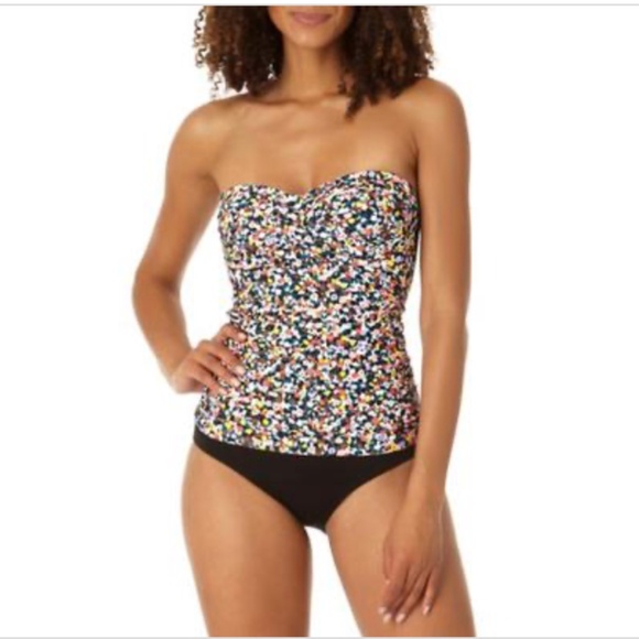 NWT Anne Cole Women's Printed Twist-Front Shirred Tankini Top Women's Swimsuit - Picture 1 of 1